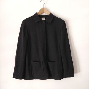 Eileen Fisher Wool Felted Button Front Jacket S